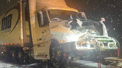 PHOTOS: Truck crashes on I-675 in Beavercreek