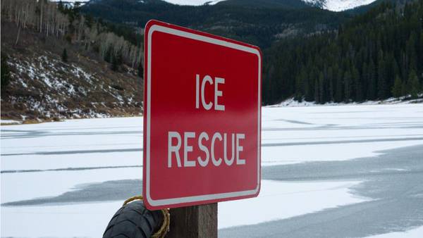 Two teenagers rescued after fall through ice into pond