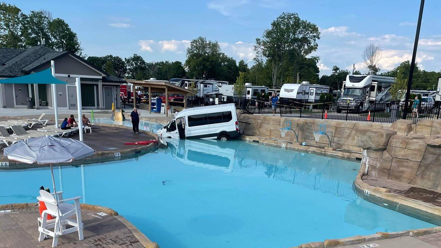 Van crashes into pool at Kings Island Camp Cedar WHIO TV 7 and WHIO Radio