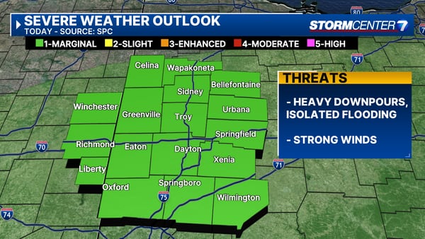 Chance for more showers, storms; heavy rain possible today