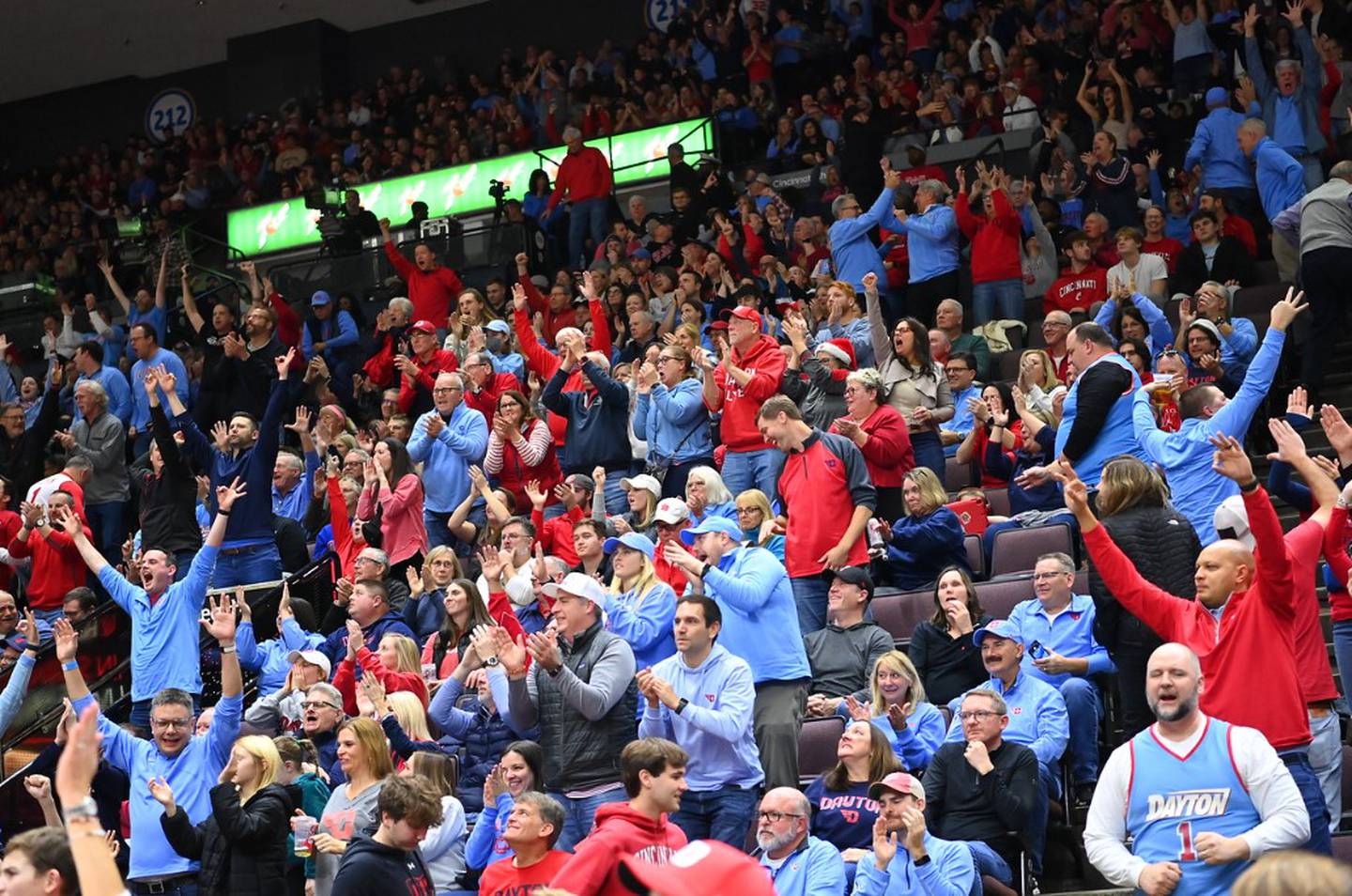 Photo of Dayton Flyer fans. Photo courtesy of Rick Roshto