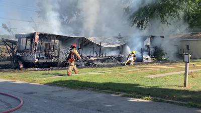 PHOTOS: Mobile home destroyed after fire in Darke County 