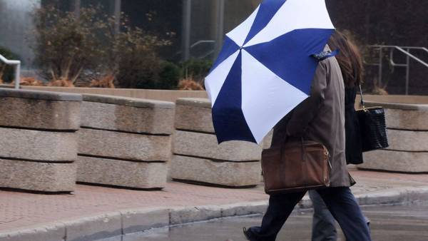 Rounds of rain today, isolated thunderstorm possible; Cooler to end week