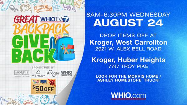 WHIO’s Great Backpack Give Back: Here’s how you can help Miami Valley students
