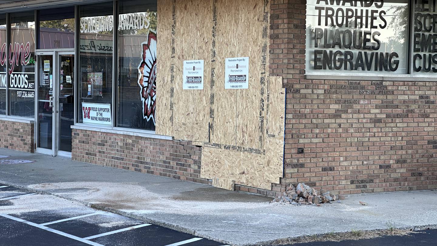 Local business damaged and driver hospitalized after pick-up truck crashes – WHIO TV 7 and WHIO Radio