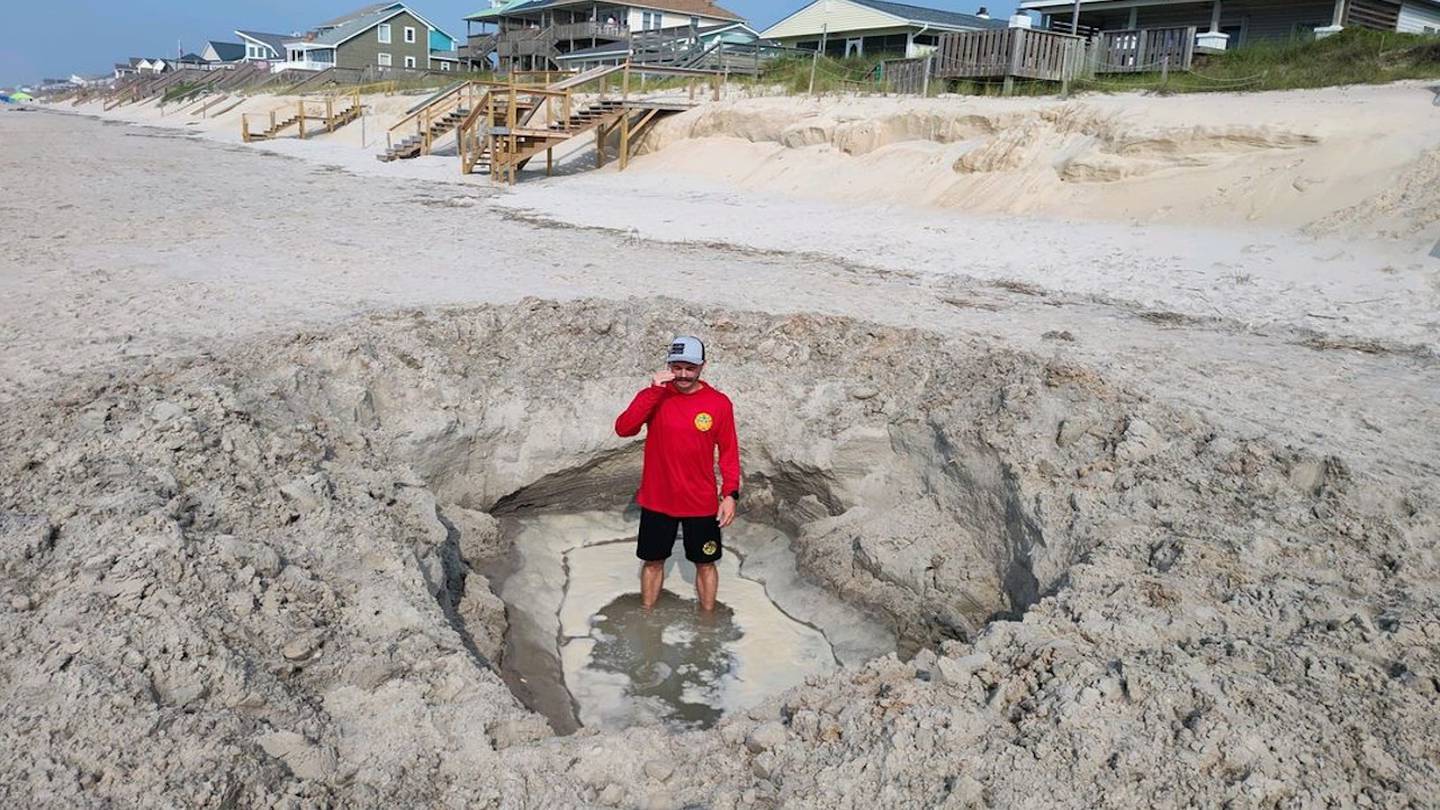 North Carolina officials ask visitors to stop leaving huge holes on beach