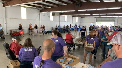 Dayton Foodbank hosts mass food distribution at Preble County Fairgrounds