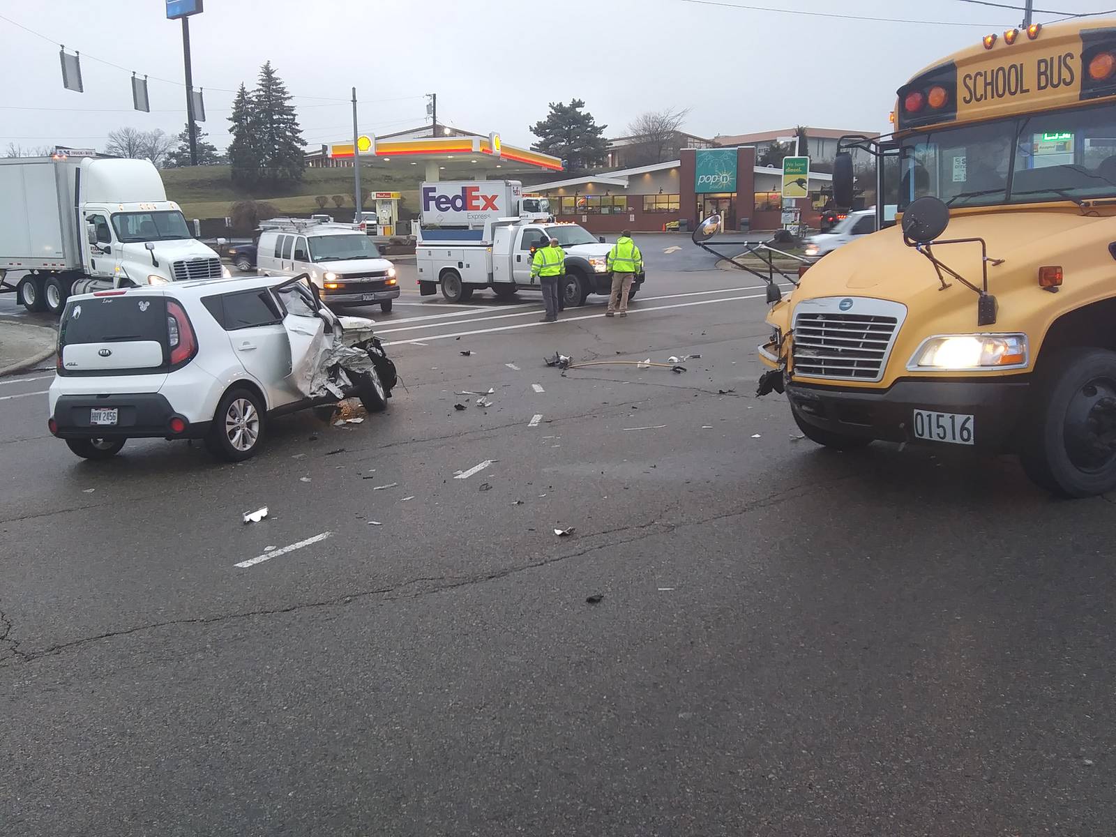 Miamisburg school bus, car collide on Ohio 725 – WHIO TV 7 and WHIO Radio