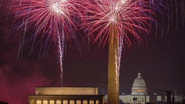 Fireworks light up the skies across the US as Americans endure searing heat to celebrate July Fourth