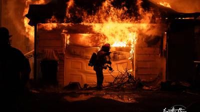 PHOTOS: State Fire Marshal investigating after fire destroys Darke County garage