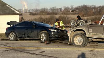 PHOTOS: 1 hospitalized after rollover crash in Dayton