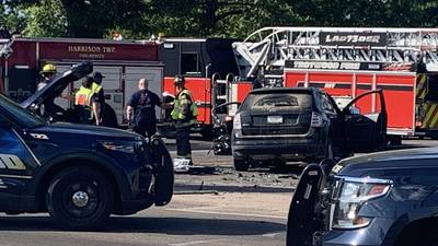 PHOTOS: At least 1 hospitalized from 2-vehicle crash in Trotwood