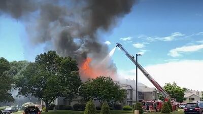 Photos: Firefighters battle fire at Bellbrook apartment building