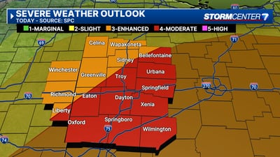 Chance of severe weather through tonight; Heavy rain, damaging winds, tornadoes possible