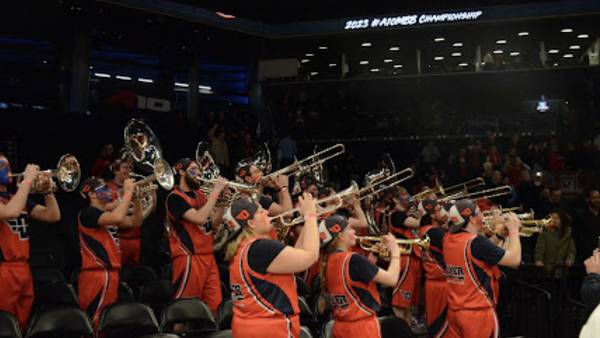 ‘Go Dayton Flyers became Go FDU Knights;’ Flyer Pep Band cheering no. 16 seed in NCAA Tournament