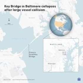 Key Bridge, Baltimore map