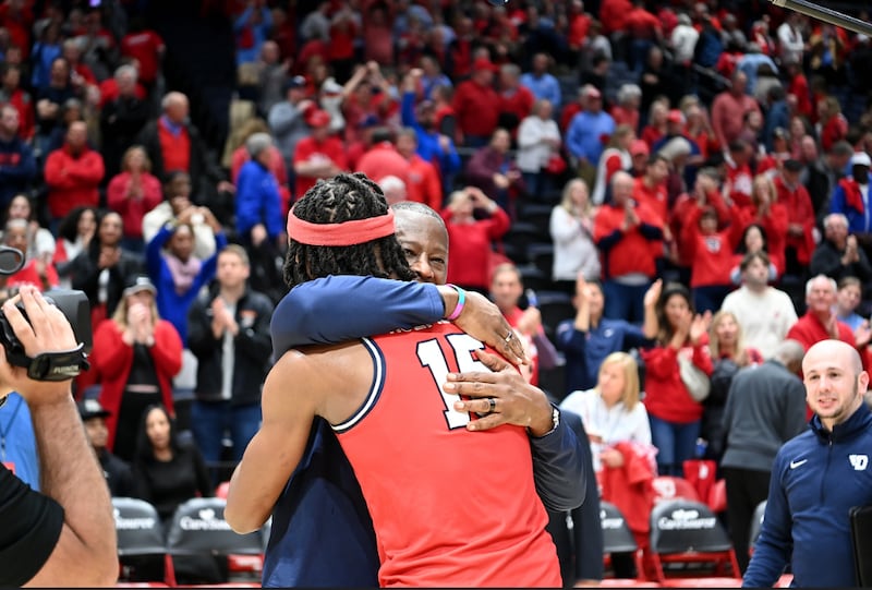 Photo of Anthony Grant and DaRon Holmes II. Photo courtesy of Rick Roshto