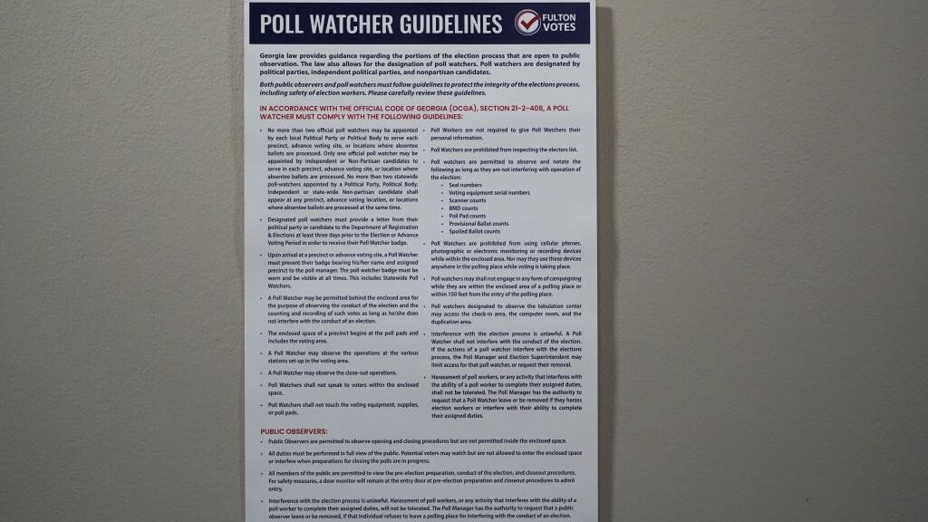 Poll watcher regulations