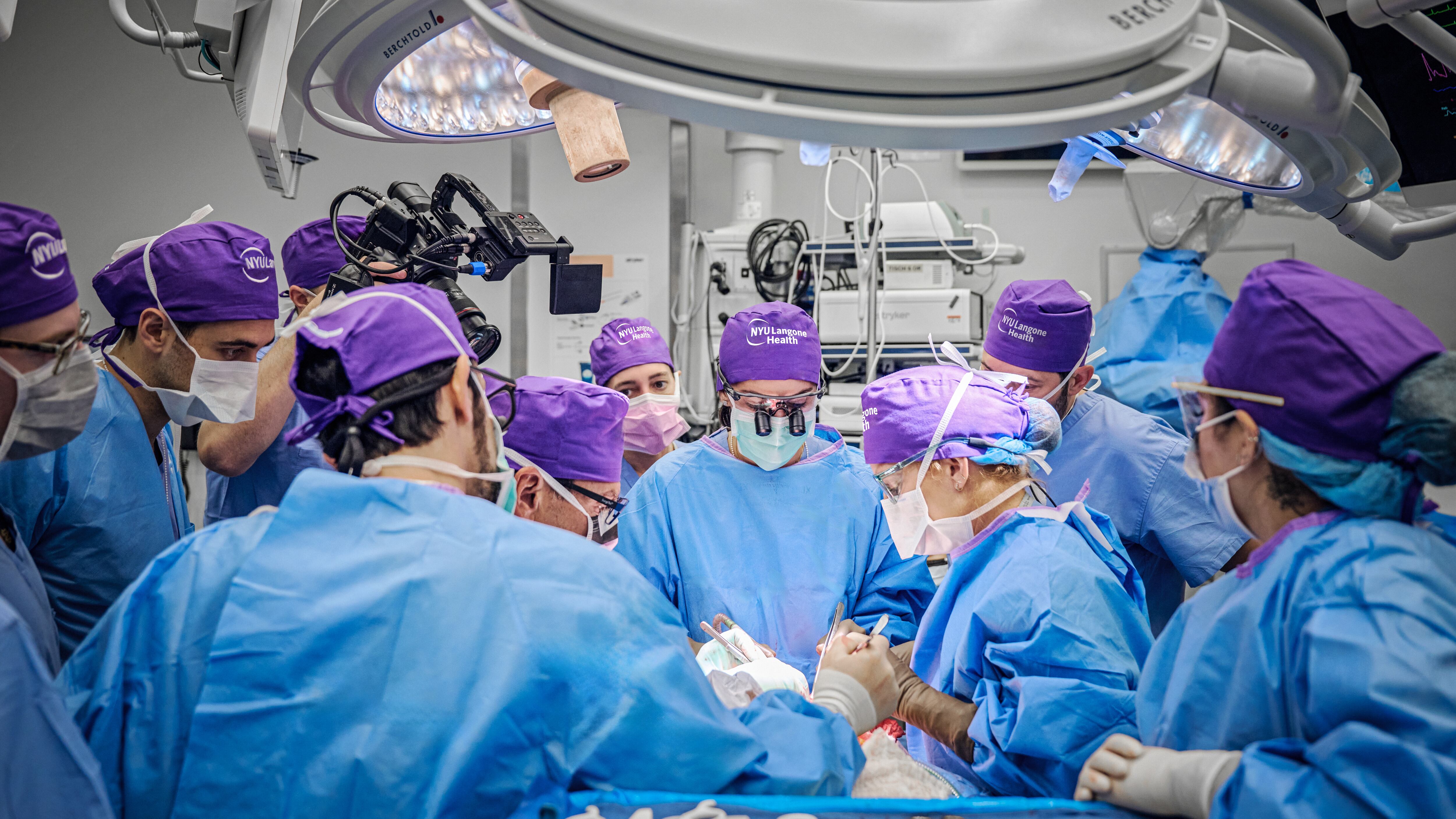 A team of surgeons at NYU Langone Health performed the first whole-eye and partial face transplant in the world for a man in Arkansas.