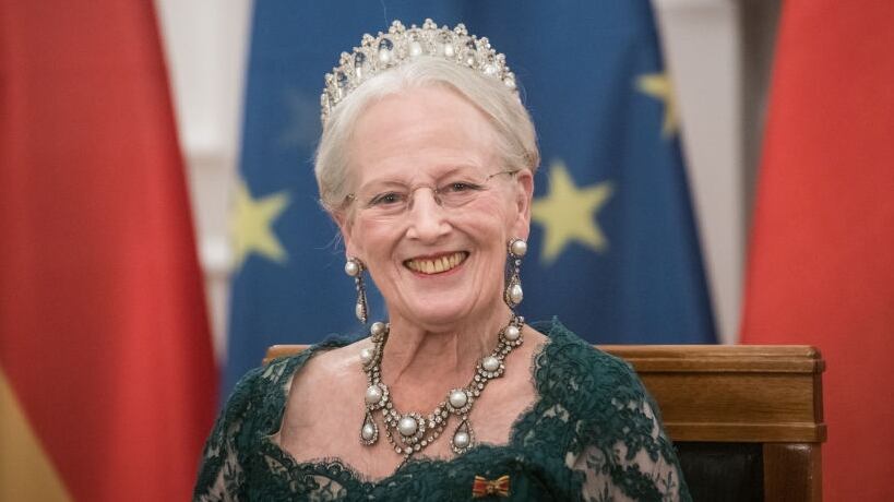 BERLIN, GERMANY - NOVEMBER 10: Queen Margrethe II of Denmark attends in a state banquet in Bellevue Palace on November 10, 2021 in Berlin, Germany. The Danish queen and her son are conducting a state visit to Germany, including the country's federal capital, Berlin, and that of its largest state, Munich, from November 10-13. Denmark and Germany are neighboring countries and close partners politically, historically, economically and culturally. (Photo by Steffi Loos/Getty Images)