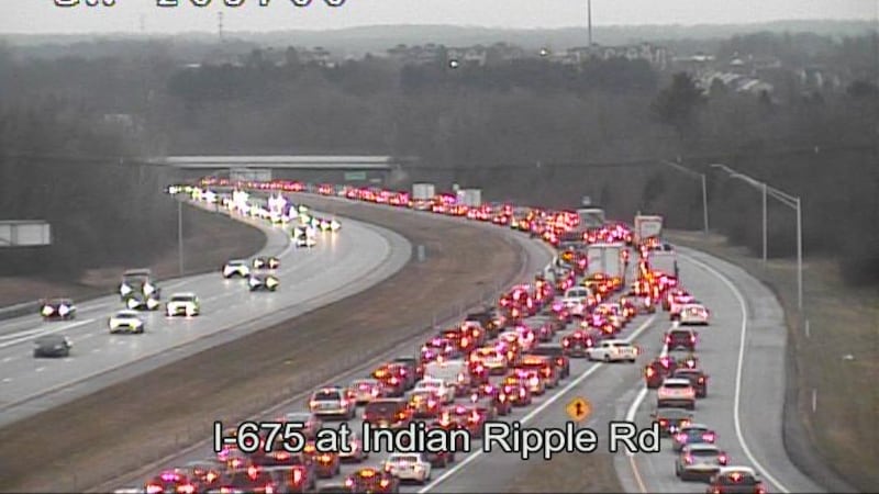 TRAFFIC ALERT: Crash blocking two lanes on I-675 SB in Greene Co.