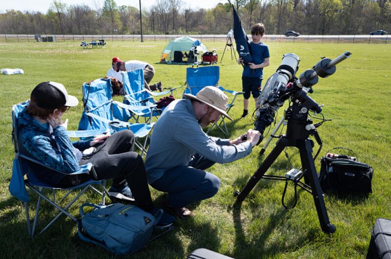 People awaiting the 2024 solar eclipse.