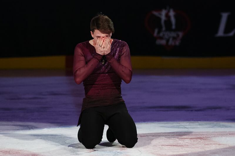 Ice skaters performing