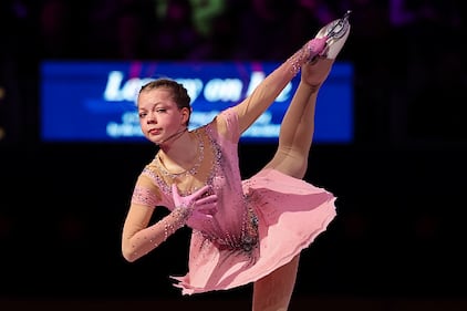 Ice skaters performing