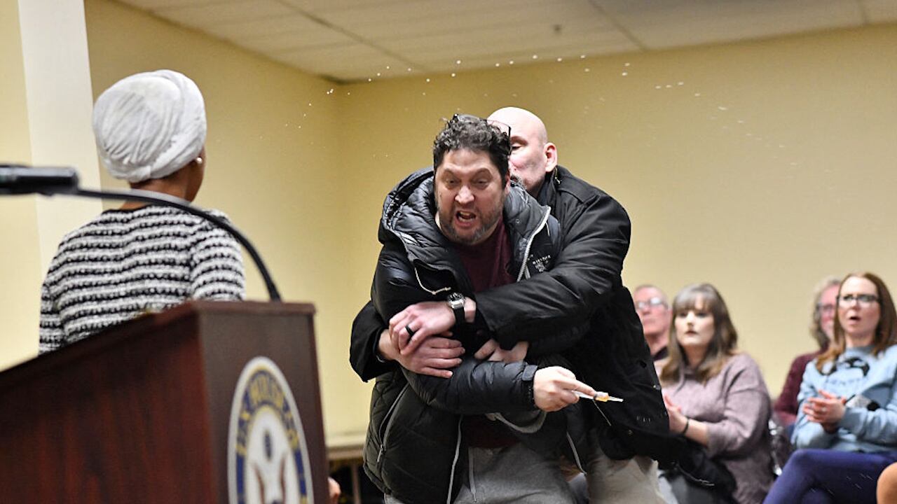 US Rep . Ilhan Omar sprayed with unknown liquid during town hall meeting in Minneapolis