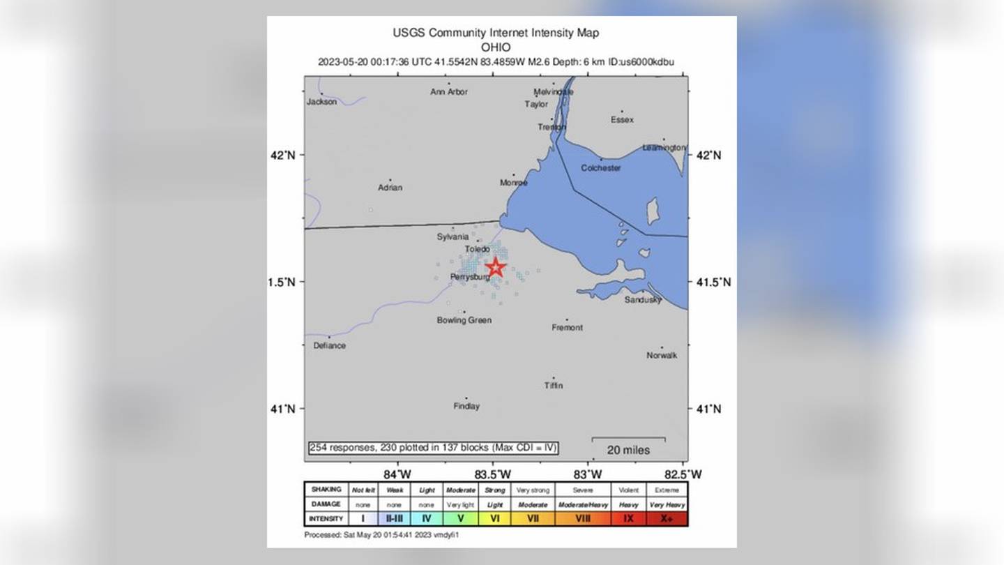 Small earthquake hits northern Ohio.  No injuries reported – WHIO TV 7 and WHIO Radio