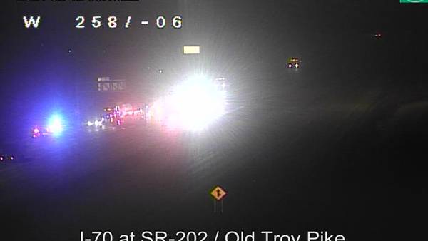 TRAFFIC ALERT: All lanes blocked due to crash on EB I-70 in Huber Heights