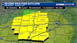 Chance for severe storms with damaging winds today; Heat advisory for parts of area