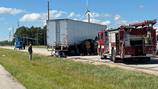 UPDATE: Driver flown to hospital after crashing into, being dragged by semi in Darke County 